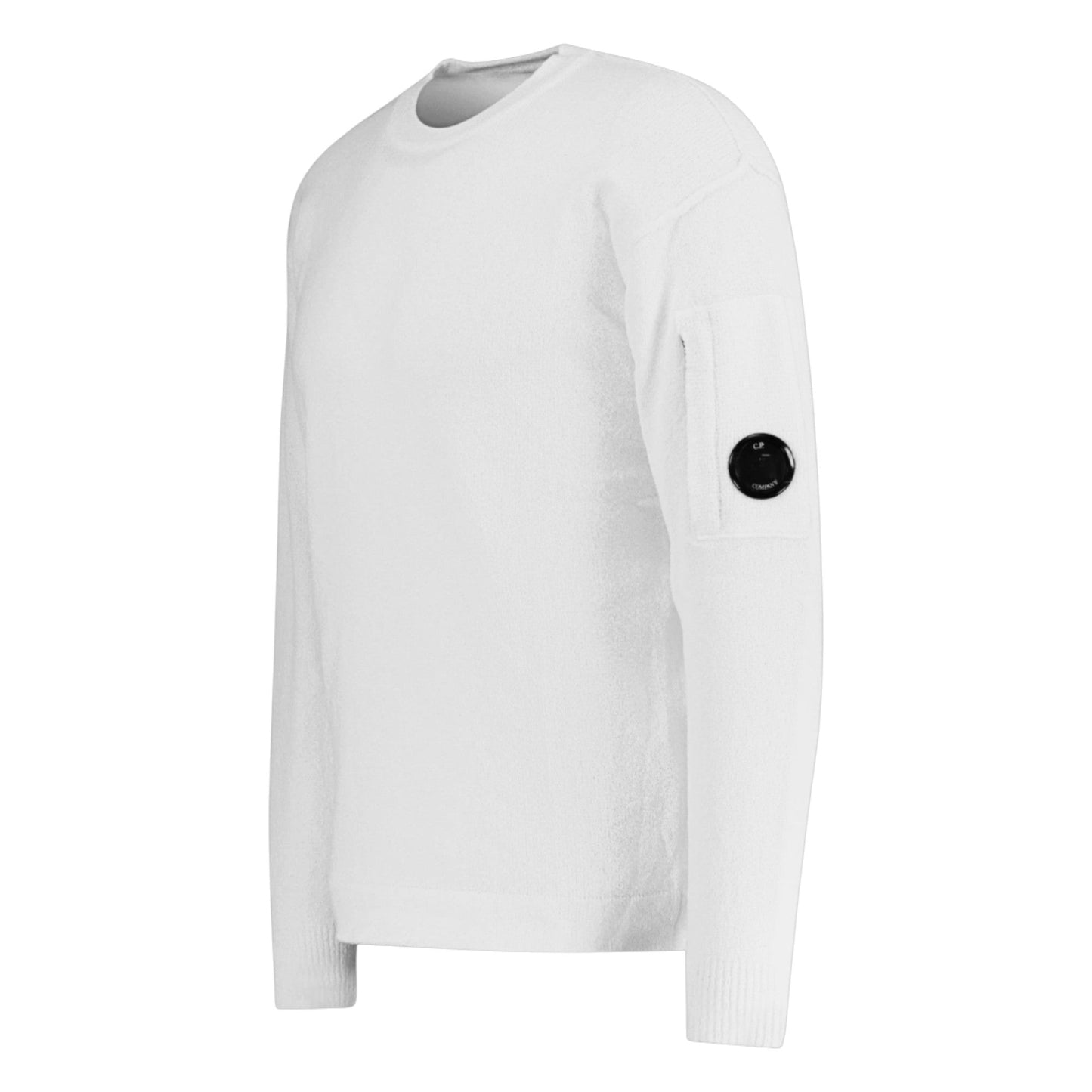 C.P. Company White Light Fleece Lens Sweatshirt