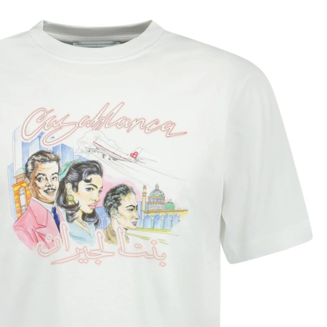 Casablanca La Liaison Design White T-Shirt XS