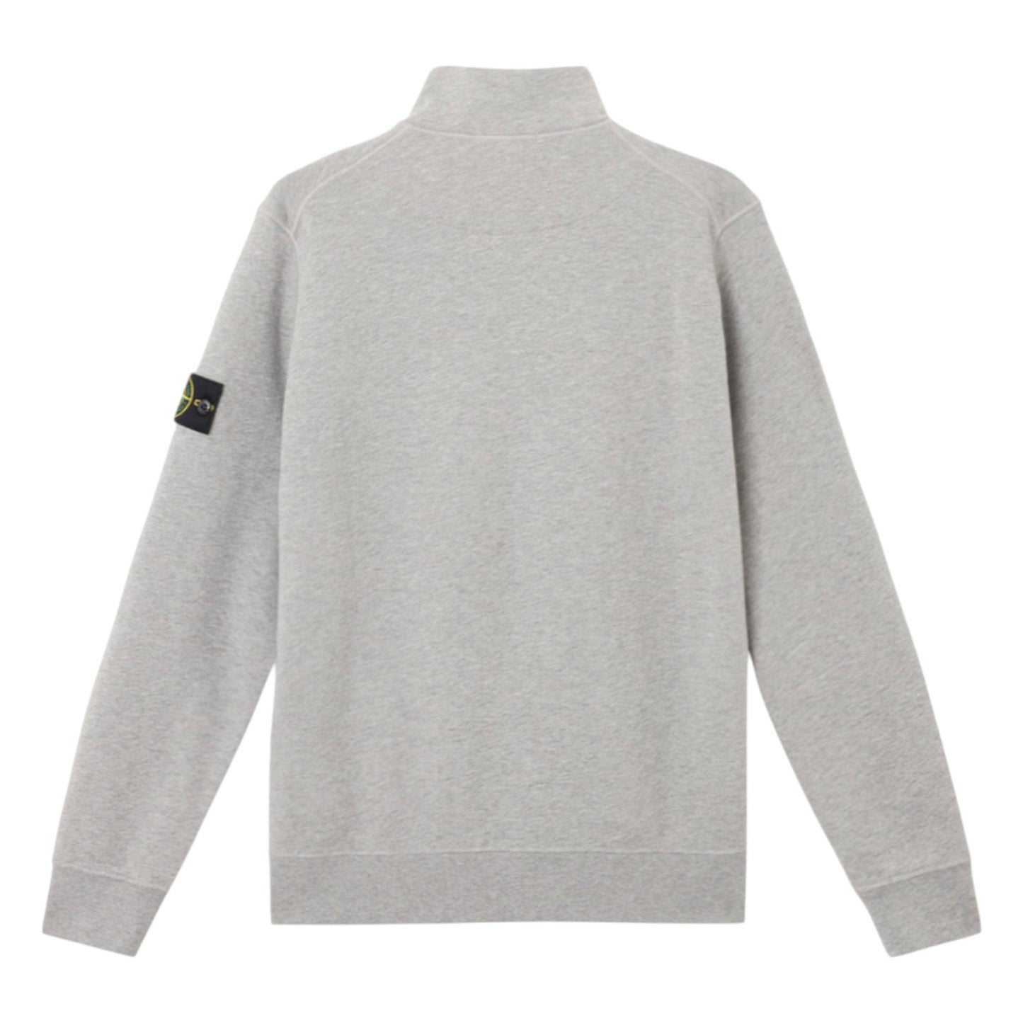 Stone Island 1/4 Zip Grey Ribbed Collar Sweatshirt