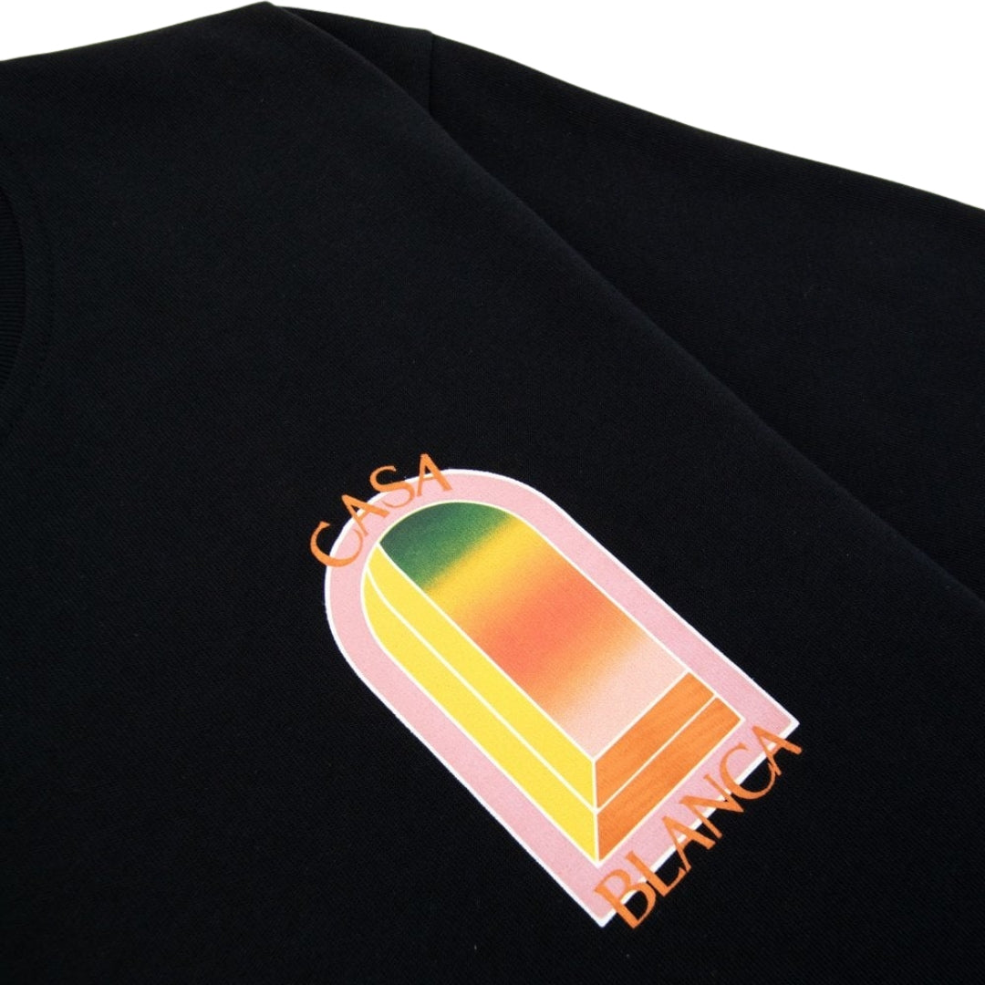 Casablanca Gradient Arch Design Black T-Shirt