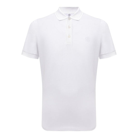 BURBERRY 8043123 Burberry Monogram Embroidered Polo Shirt White WHITE POLO SHIRT MALE XS