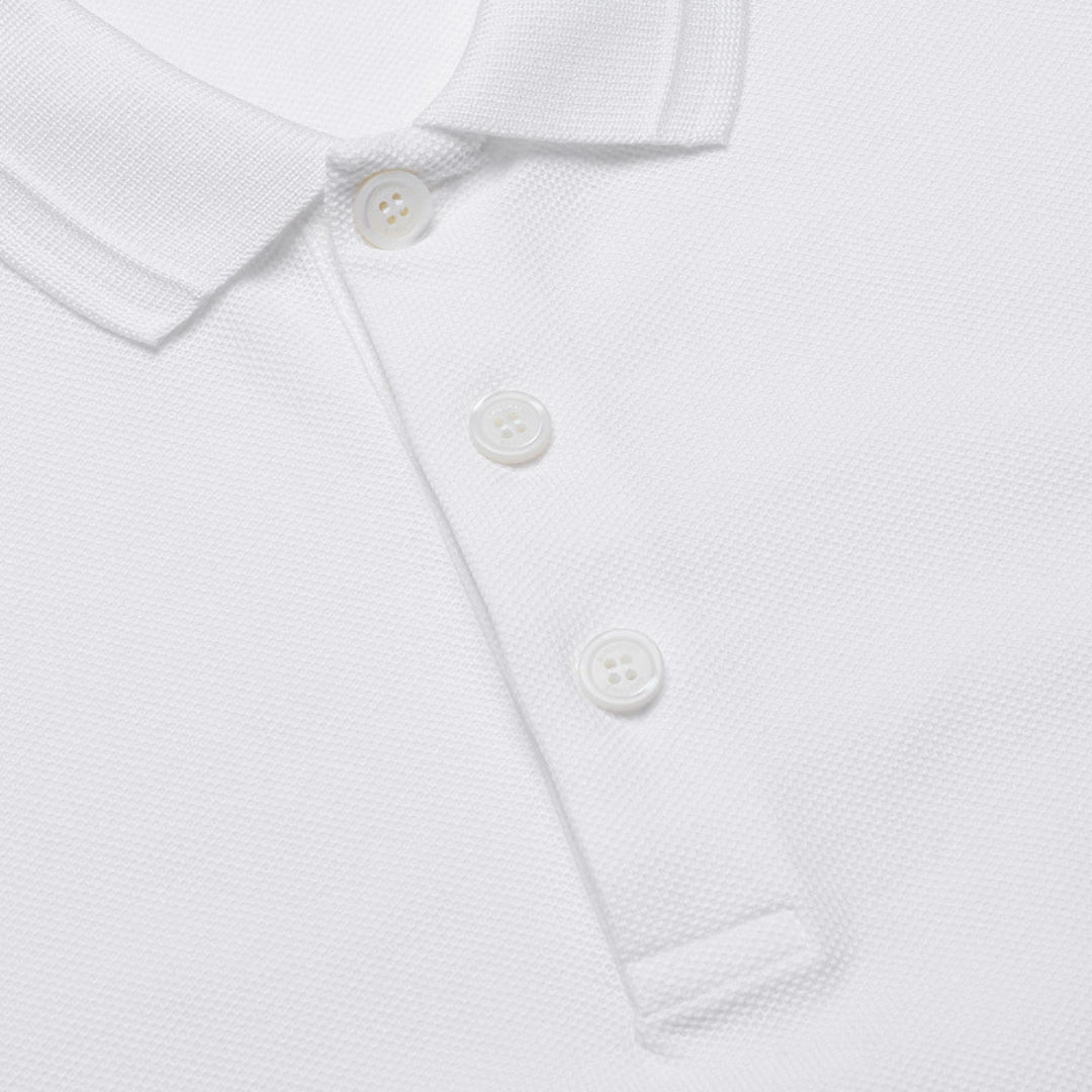 BURBERRY 8043123 Burberry Monogram Embroidered Polo Shirt White WHITE POLO SHIRT MALE XS