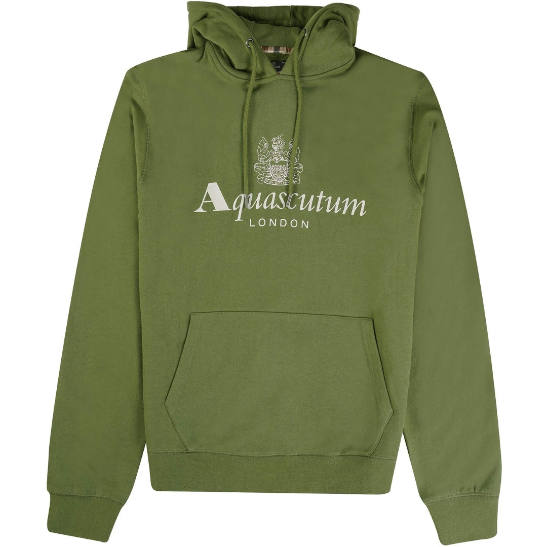 Aquascutum ACTIVE BIG LOGO HOODIE FW23 SW001 27 Green Hoodie Mens S