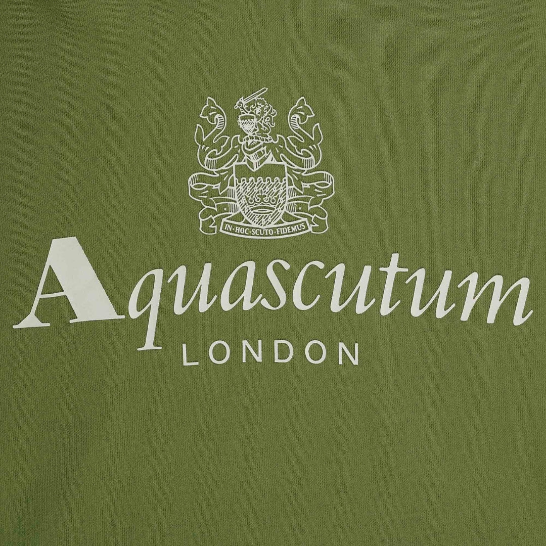Aquascutum ACTIVE BIG LOGO HOODIE FW23 SW001 27 Green Hoodie Mens S