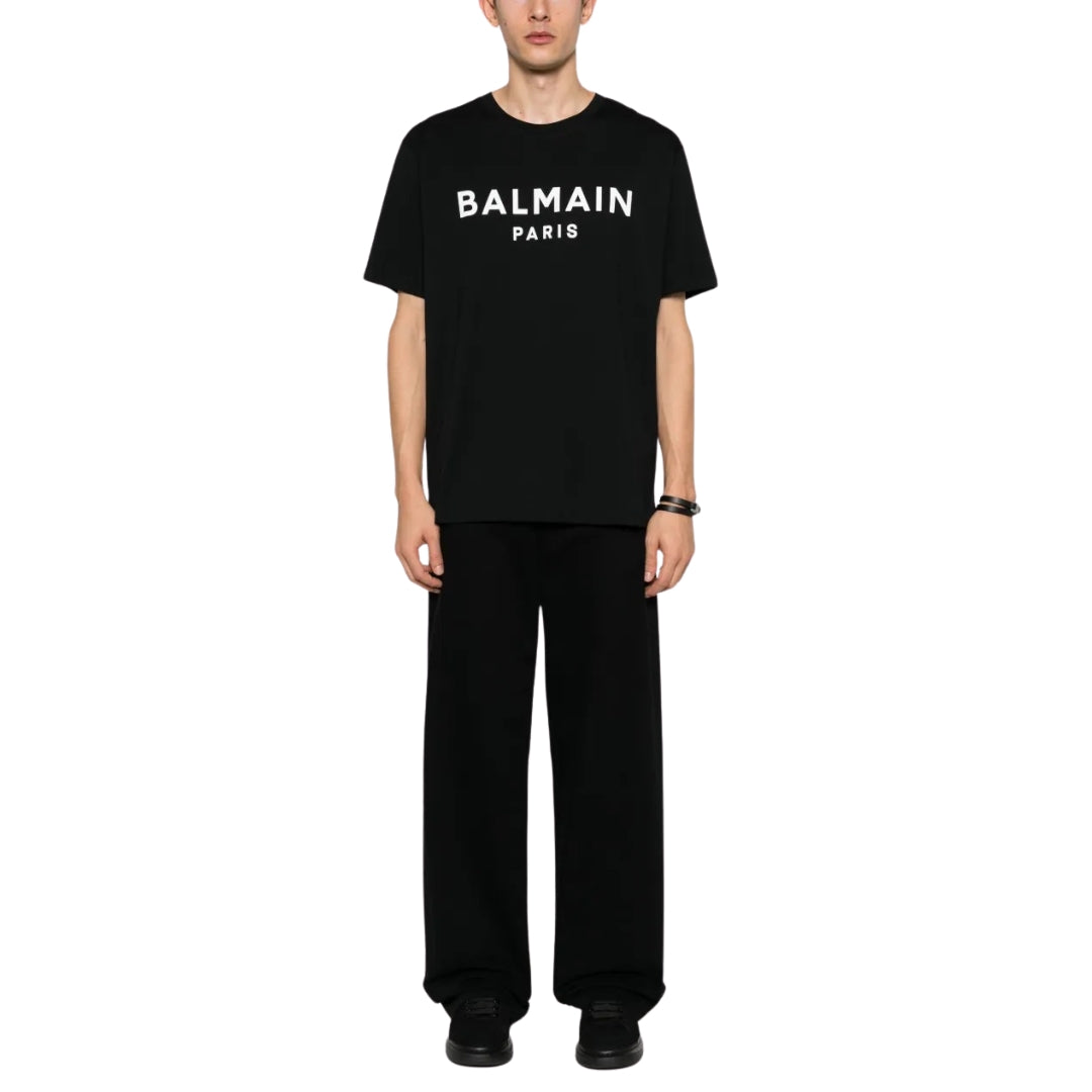 Balmain Paris Bold Brand Logo Black T-Shirt