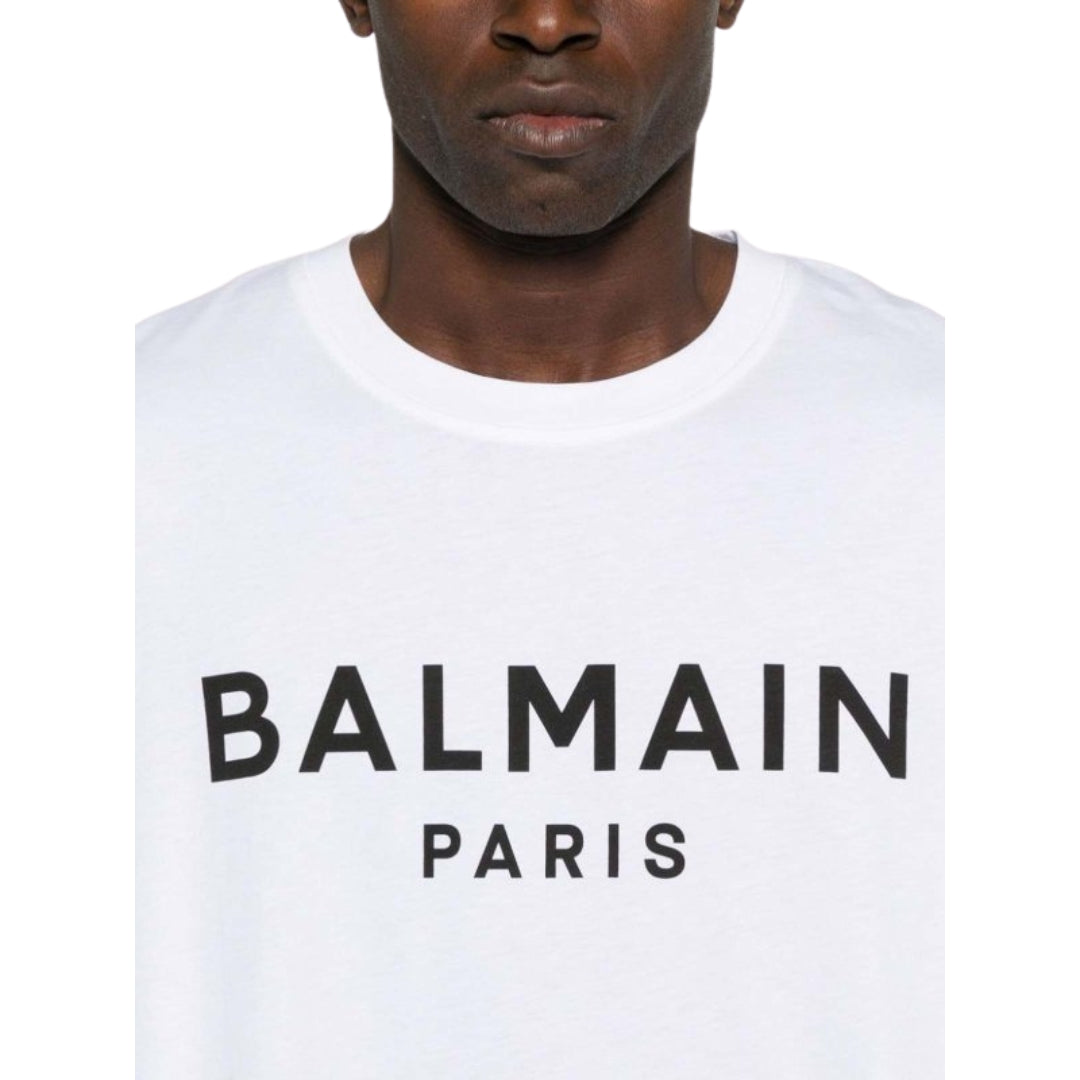 Balmain Paris Bold Brand Logo White T-Shirt AH1EF000BB29 GAB - Style Centre Wholesale