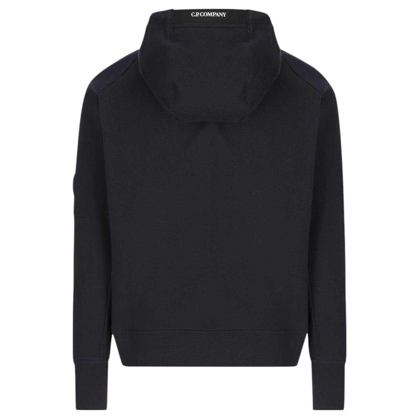 C.P. Company Diagonal Raised Fleece Zip-Up Navy Hoodie