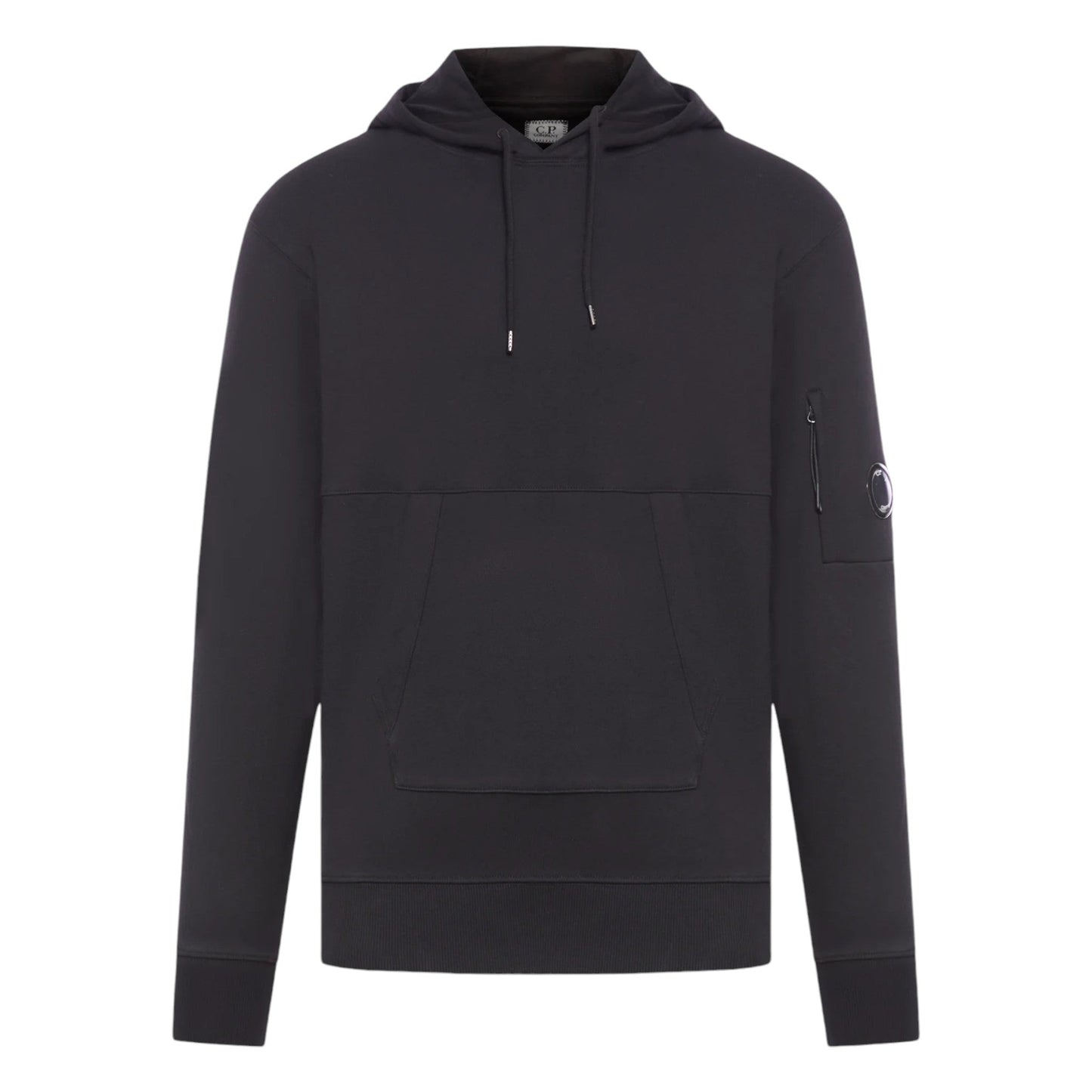 C.P. Company Diagonal Raised Fleece Pocket Lens Black Hoodie