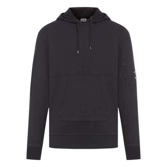 C.P. Company Diagonal Raised Fleece Pocket Lens Black Hoodie