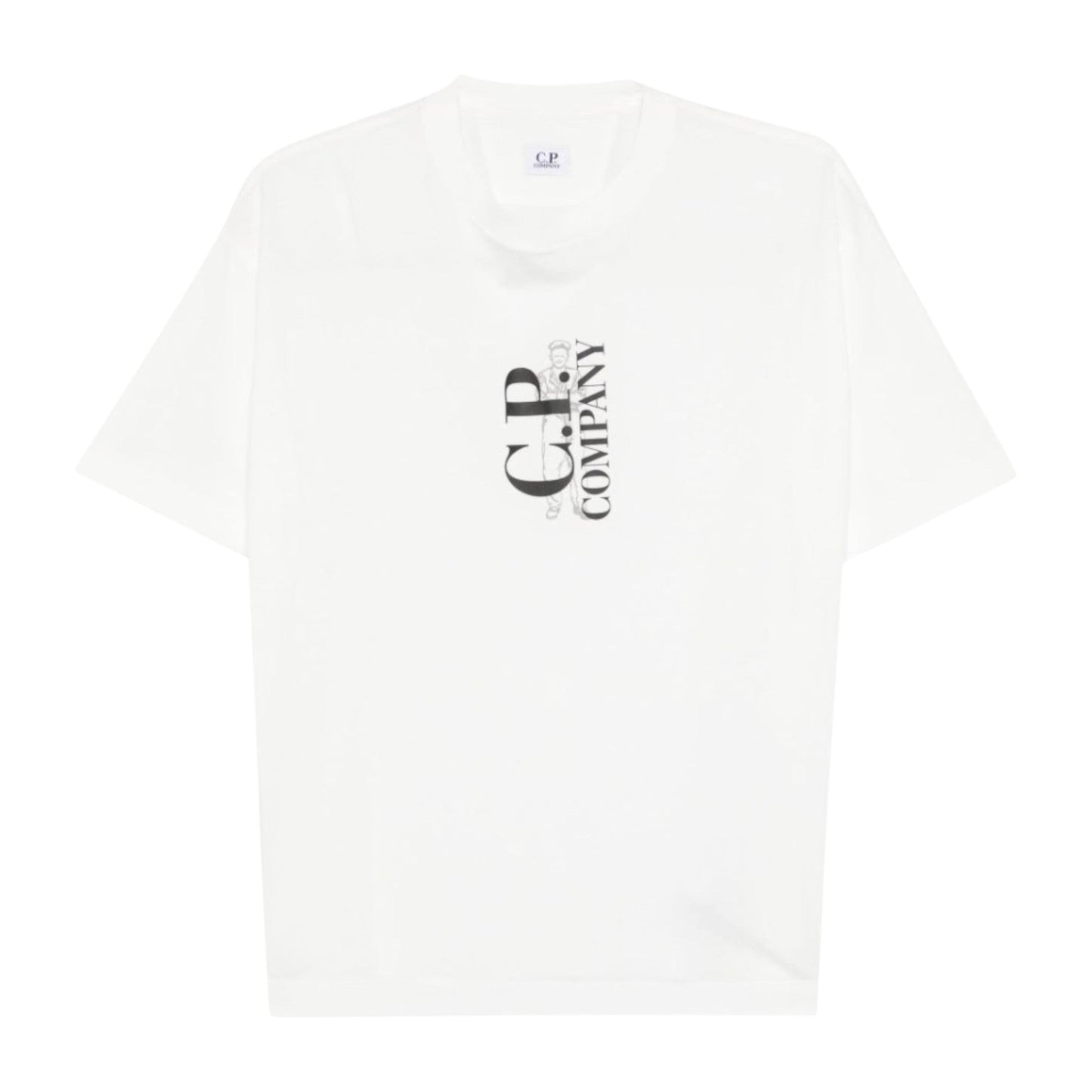 C.P. Company 30/1 Vertical Logo White T-shirt