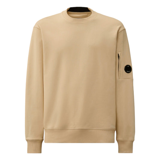 C.P. Company Diagonal Raised Fleece Crewneck Pistachio Shell Beige Sweatshirt