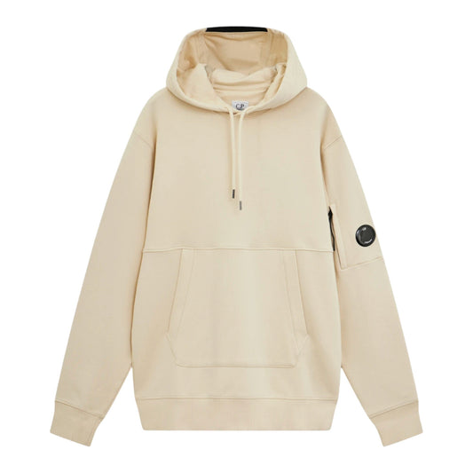 C.P. Company Diagonal Raised Fleece Pistachio Shell Beige Lens Hoodie