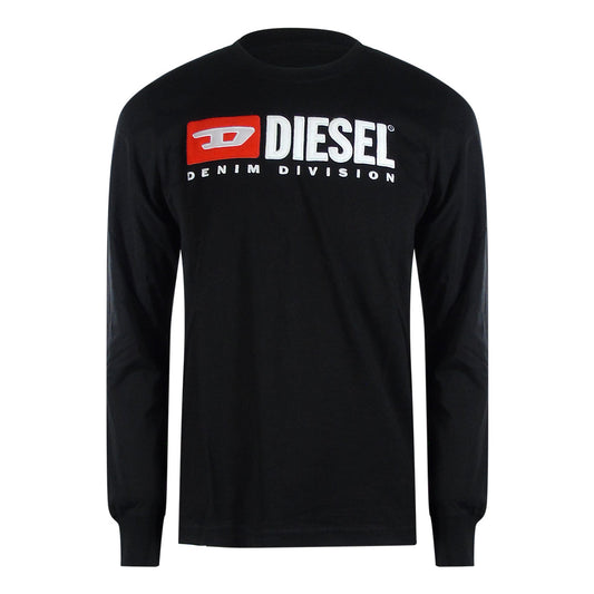 Diesel T Just Ls Div 9Xx Black Black Black T Shirts Mens