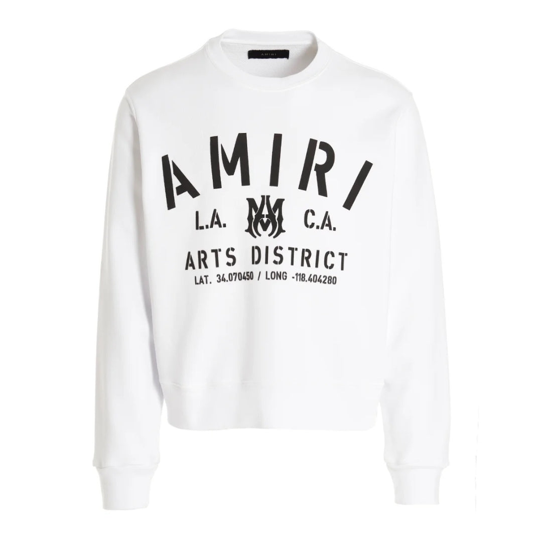 Amiri Stencil Logo White Sweatshirt M