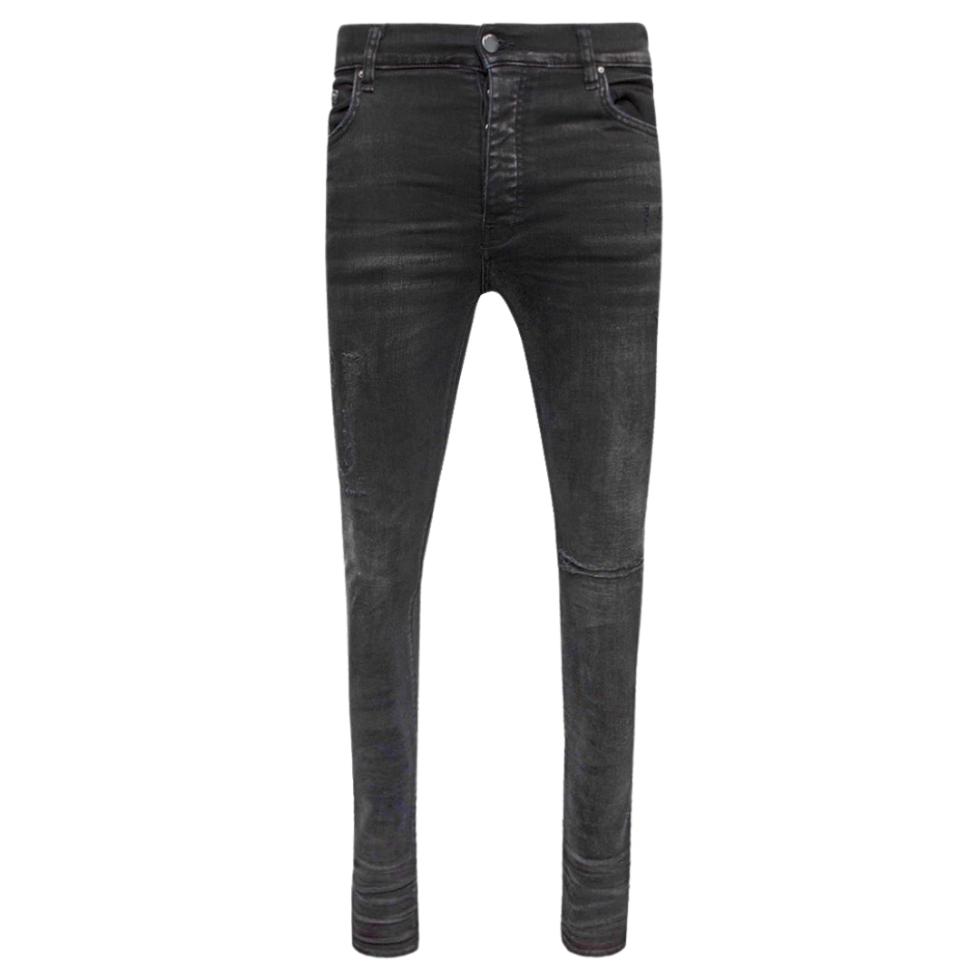 Amiri Slim Fit Distressed Amiri Logo Aged Black Denim Jeans W31 L32 / 32L