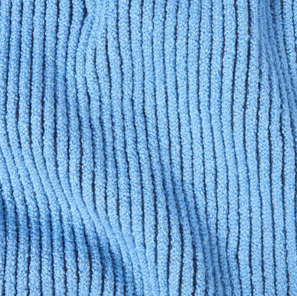 Stone Island Mixed Fabric Vanise Full Rib RWS Steel Blue Wool Scarf