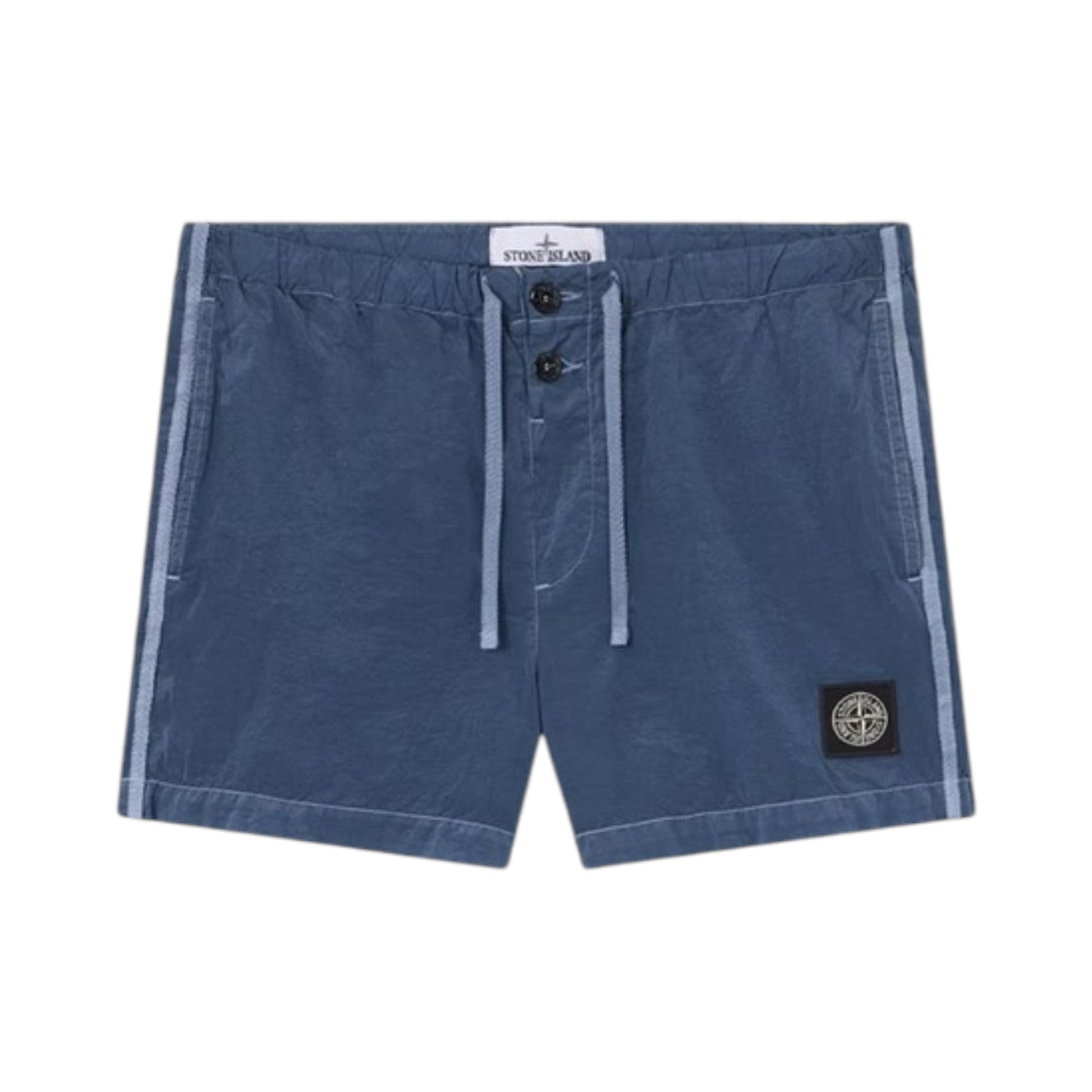 Stone Island Crinkled Nylon Slate Blue Swim Shorts