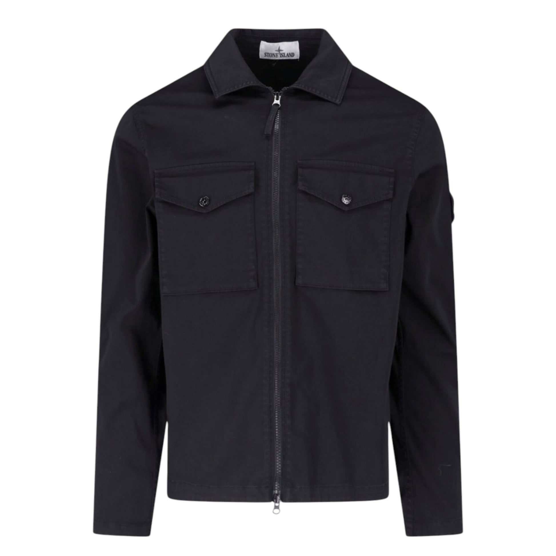 Stone Island Raso Cotton Black Overhsirt
