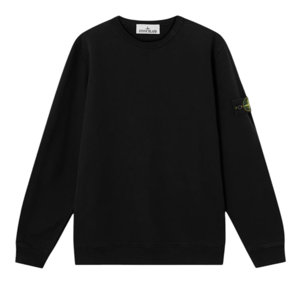Stone Island Brushed Organic Cotton Black Sweatshirt