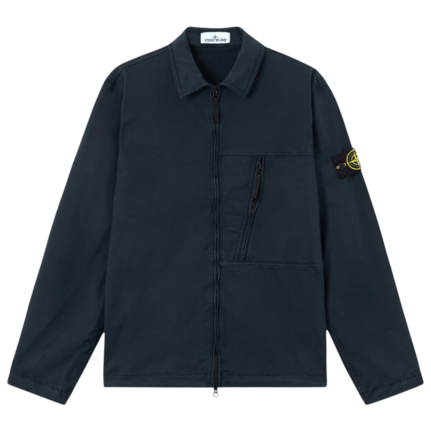Stone Island Canvas Weave Organic Cotton Navy Overshirt