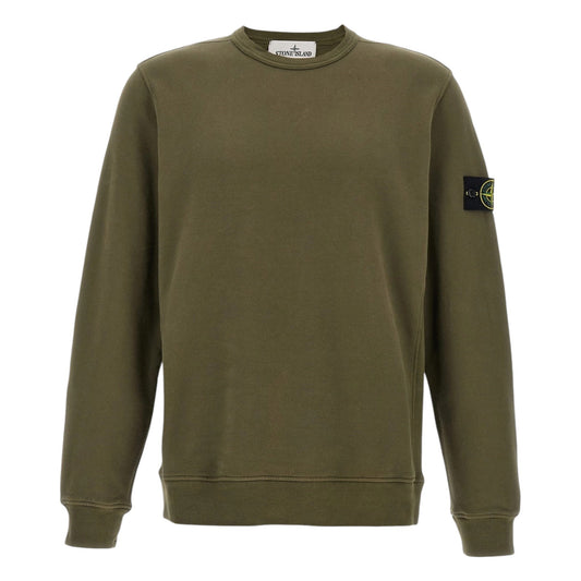 Stone Island Fleece Cotton Green Khaki Sweatshirt