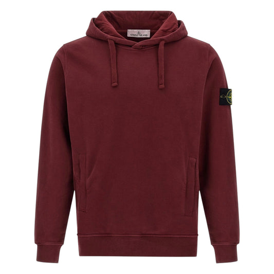 Stone Island Burgundy Red Fleece Cotton Hoodie