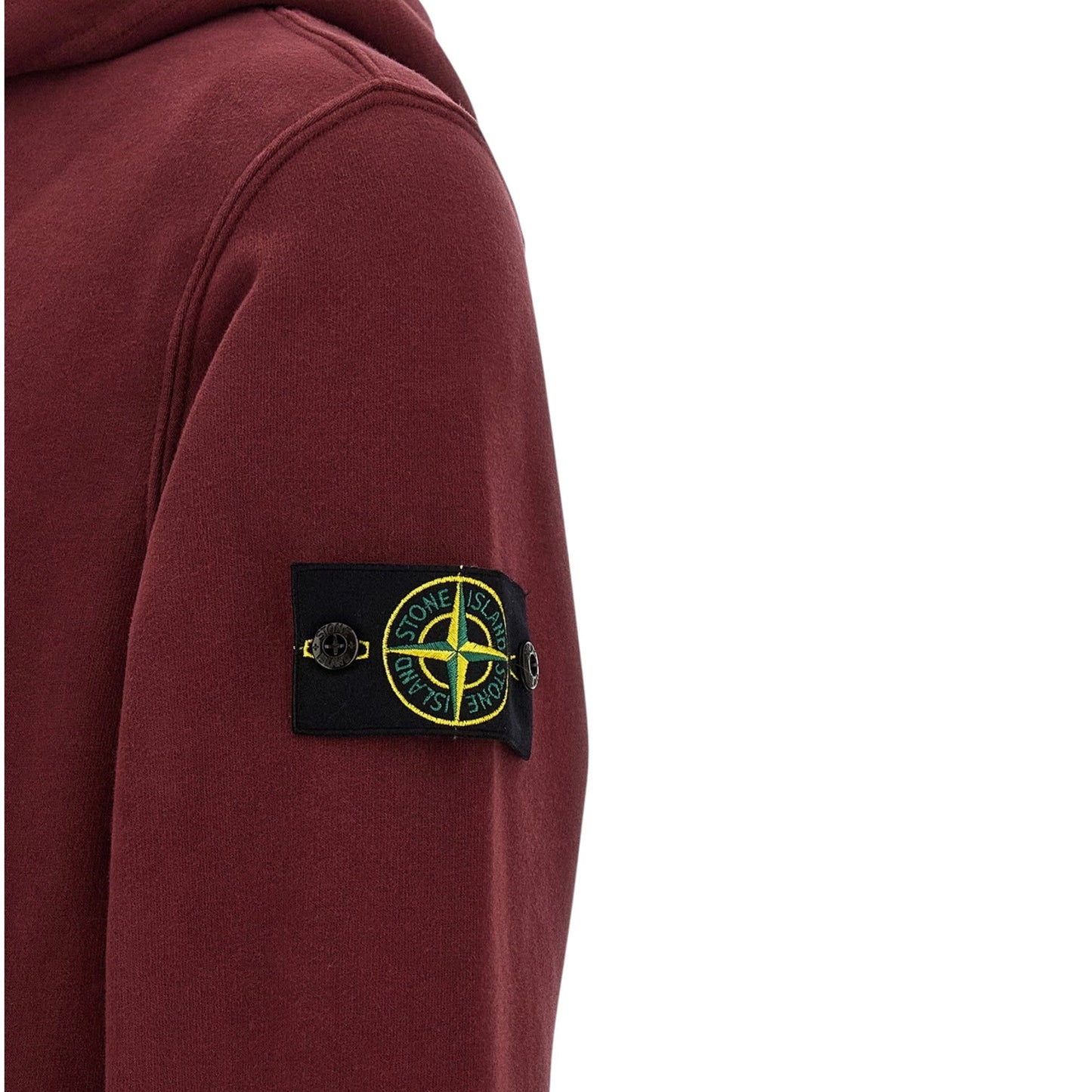 Stone Island Burgundy Red Fleece Cotton Hoodie
