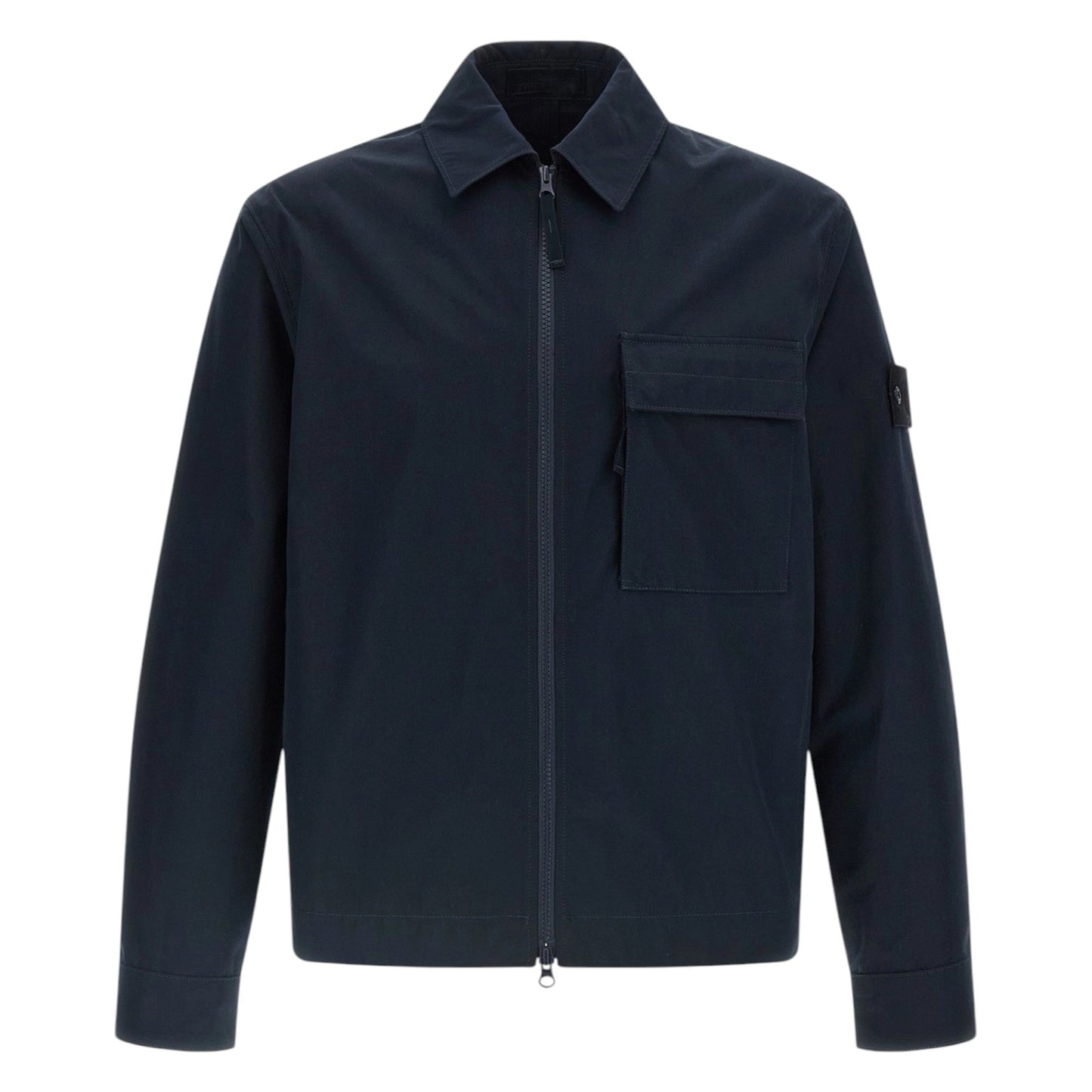 Stone Island Ghost Cotton Canvas Navy Overshirt