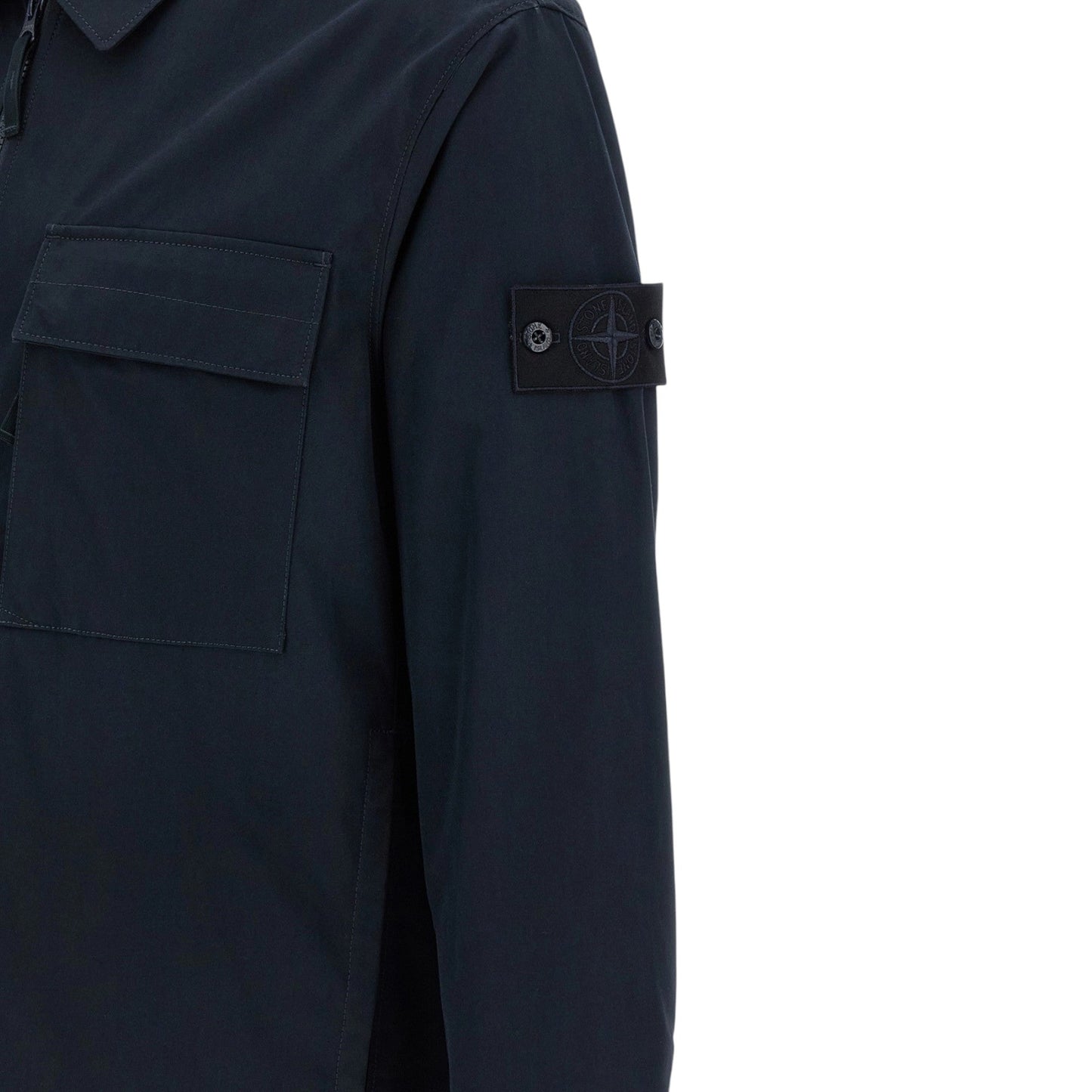 Stone Island Ghost Cotton Canvas Navy Overshirt