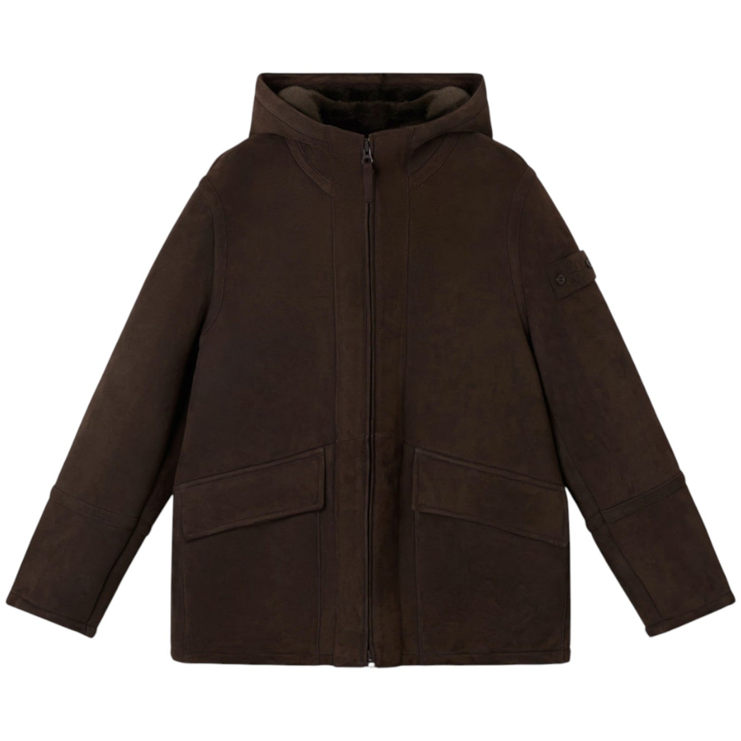 Stone Island Suede Sheepskin Dark Brown Ghost Jacket