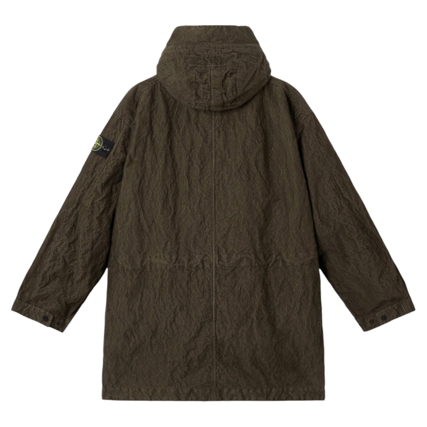 Stone Island Wrinkled Corduroy 500-TC Military Green Parka Jacket