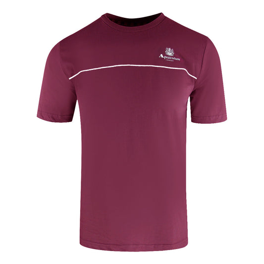 Aquascutum Active Piping Design Burgundy T-Shirt