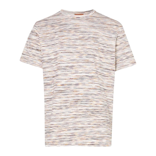 Missoni Short Sleeve T-Shirt White And Orange Space Dyed S