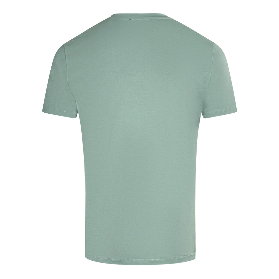 Balmain Brand Embossed Logo Green T Shirt