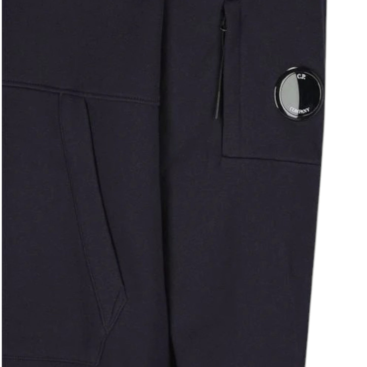 C.P. Company, Brushed Cotton Fleece Navy Blue Hoodie