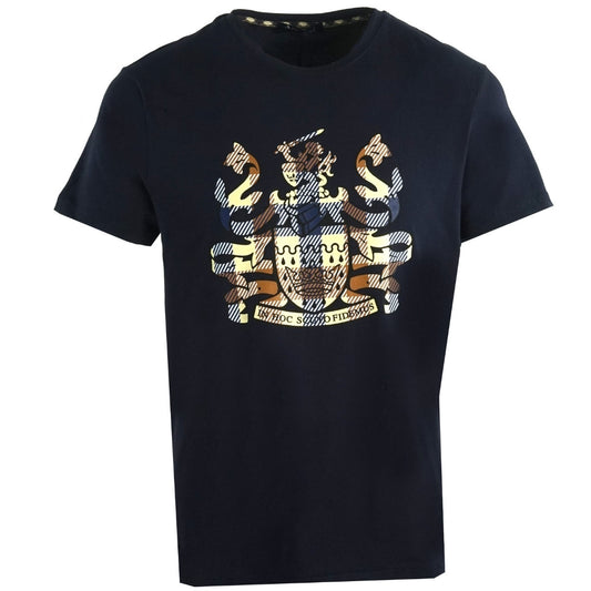 Aquascutum Aldis Checkogo Navy T-Shirt