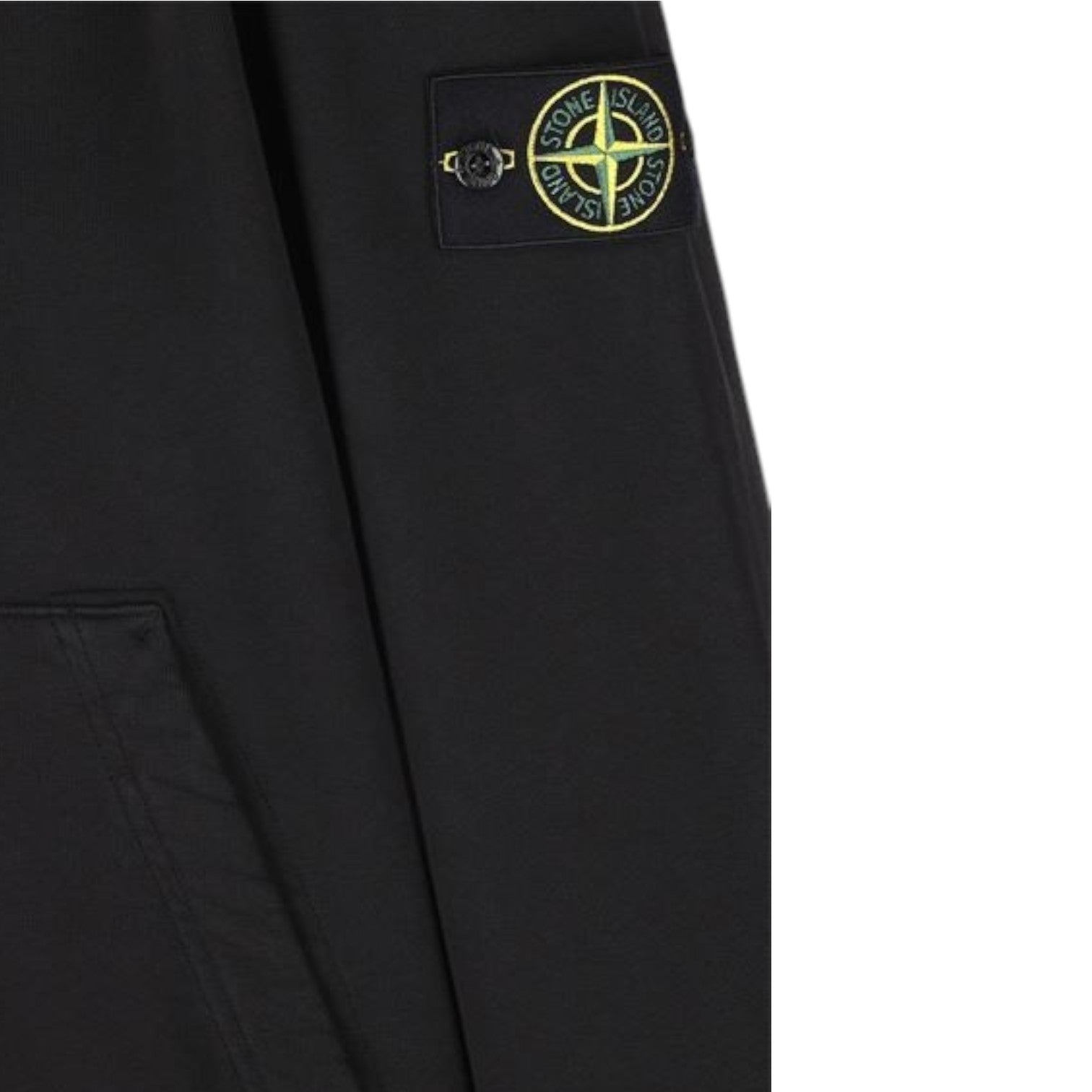 Stone Island, Black Hoodie. Organic Cotton - True Labels