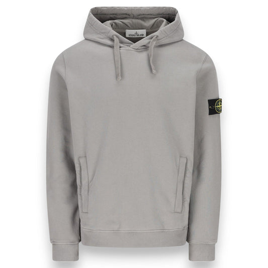 Stone Island, Cement Grey Hoodie Organic Cotton - True Labels