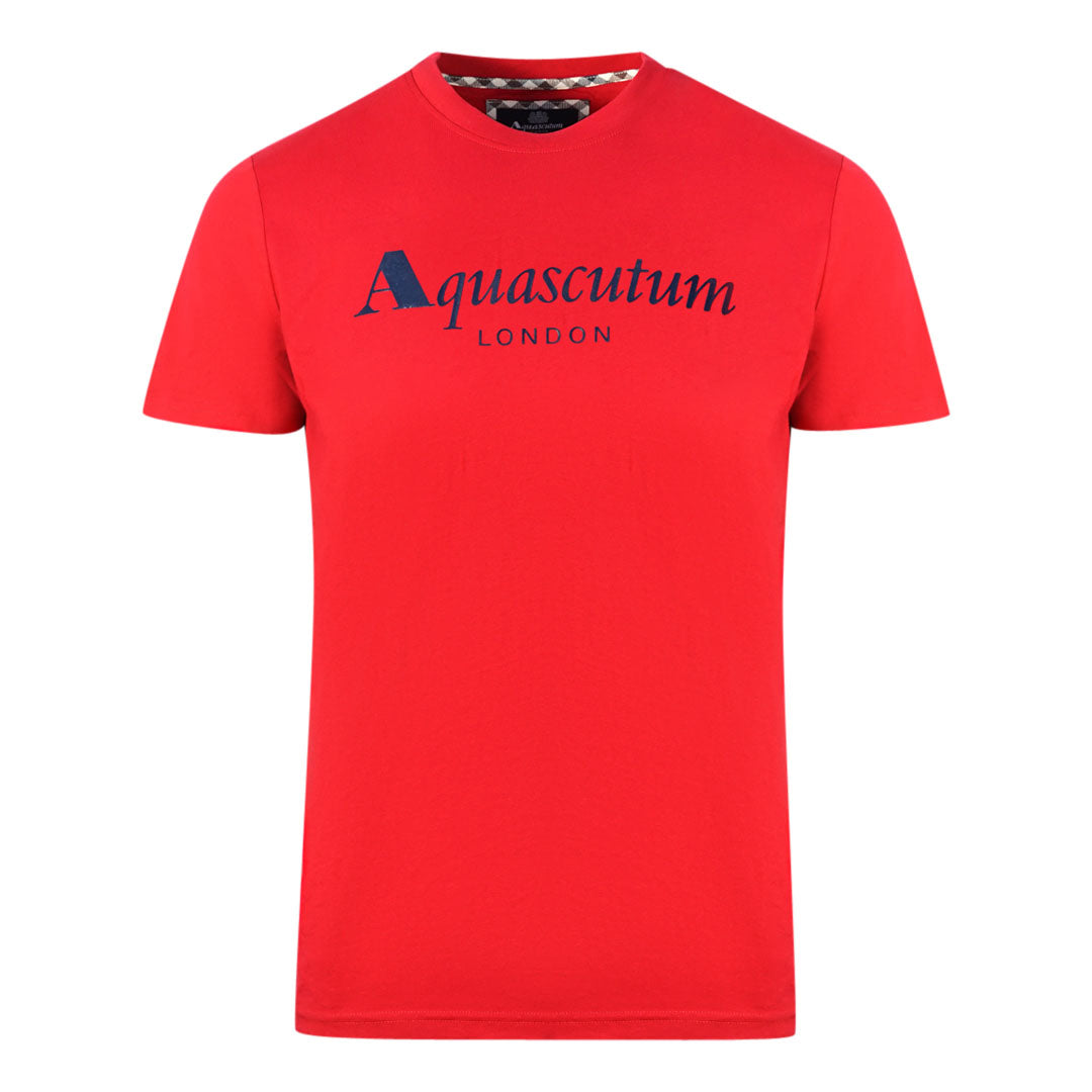 Aquascutum Brand Logo Red T-Shirt