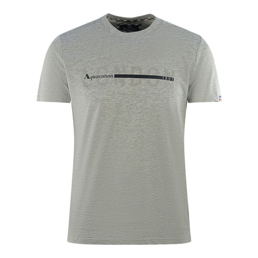 Aquascutum London 1851 Split Logo Grey T Shirt