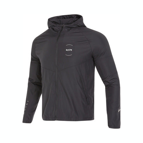 DOUBLE SWOOSH JACKET - BLACK ( ASIA SIZING )